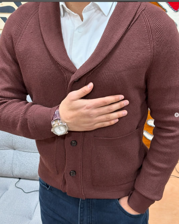 кофта коричневая мужская