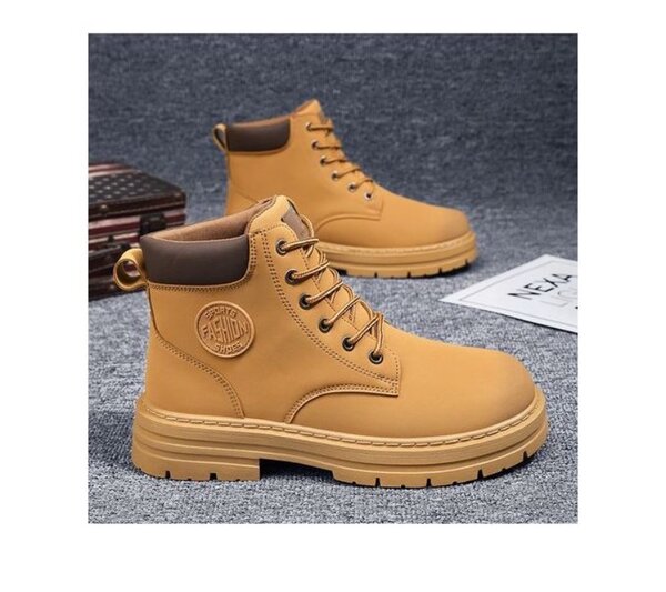 Motorcycle Boots Men High-top Shoes Fashion Trend All-match