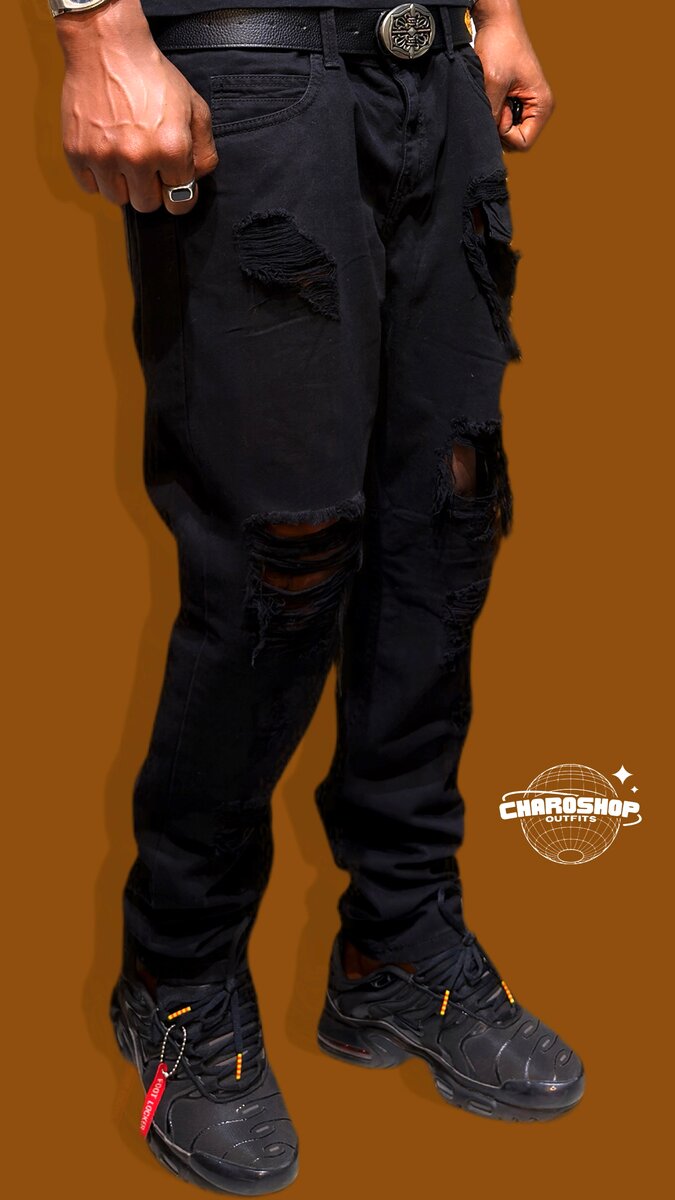 Jean noir déchiré homme
