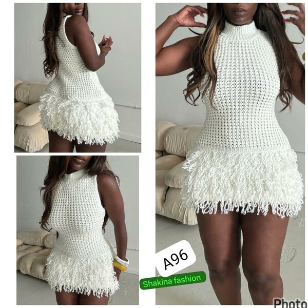 Robe Tricot Blanc Élégante