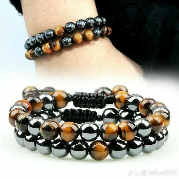 Bracelet œil de Tigre+Hématite