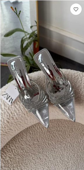 Genesis Silver diamanté Clear Mules