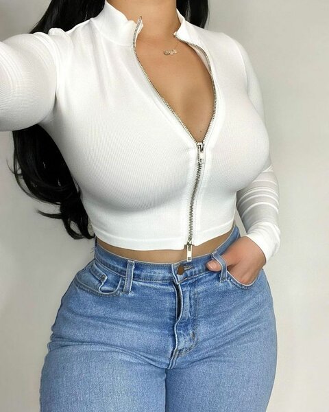 Veste courte zippée femme