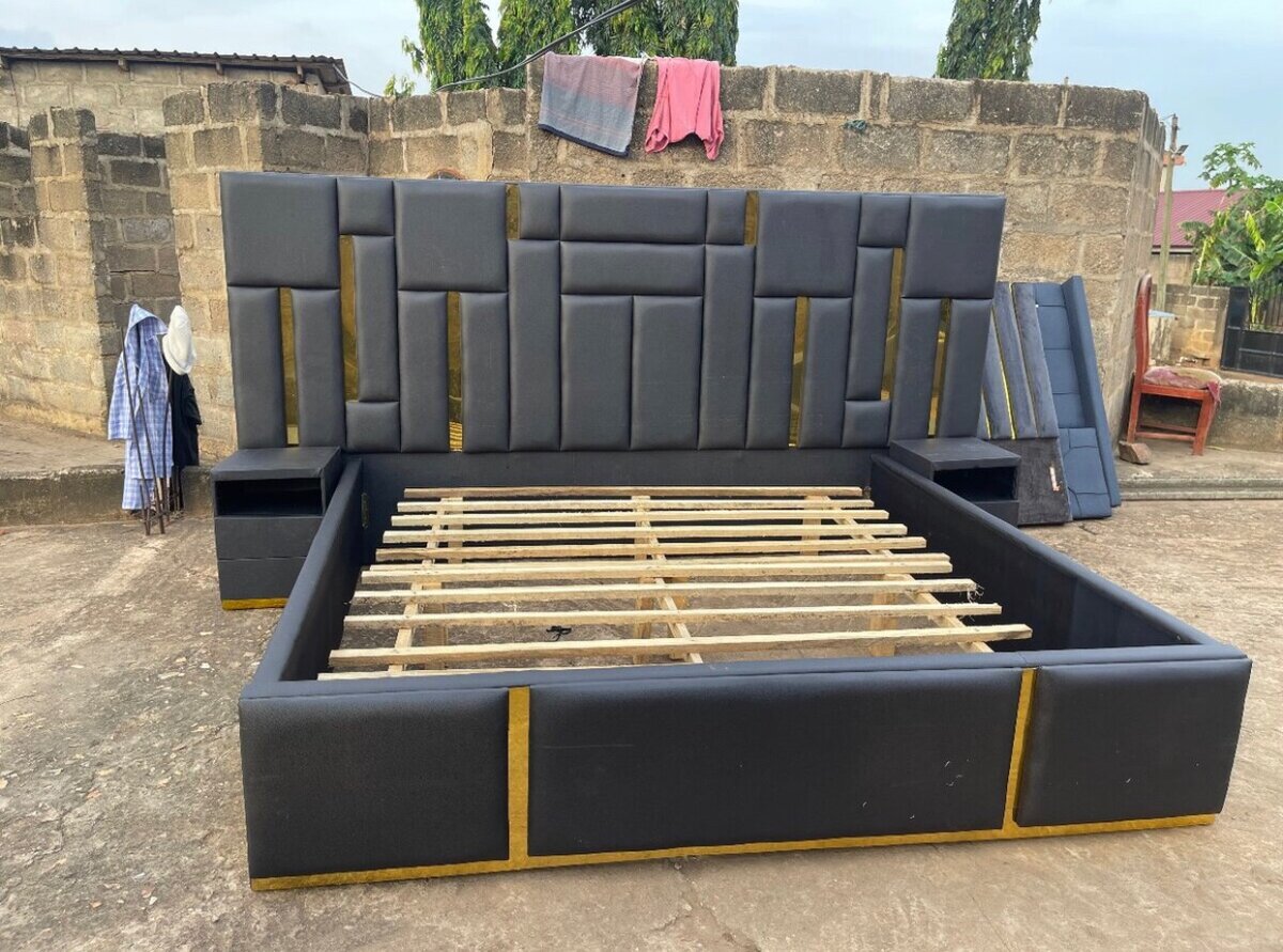 ROYAL KING SIZE BED FRAME WITH TWO SIDES CABINET