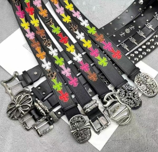 Ceintures en cuir brodées