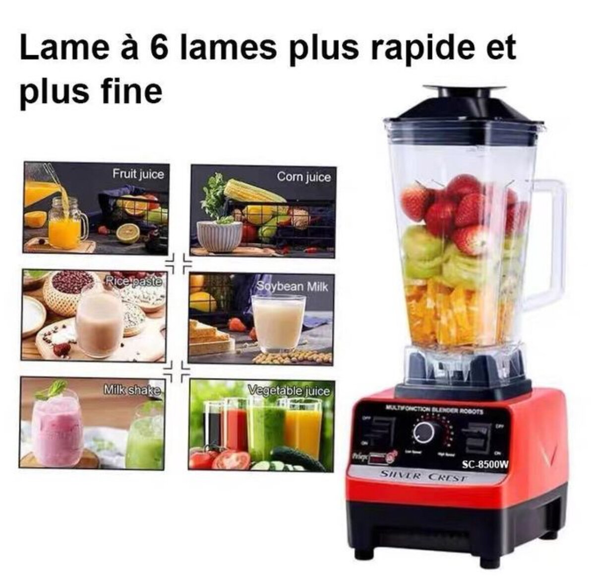 Mixeur Broyeur Silver Crest 8500W