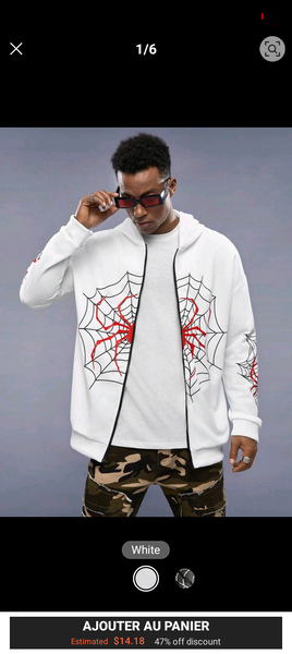 Veste (noir à Motif Araignée