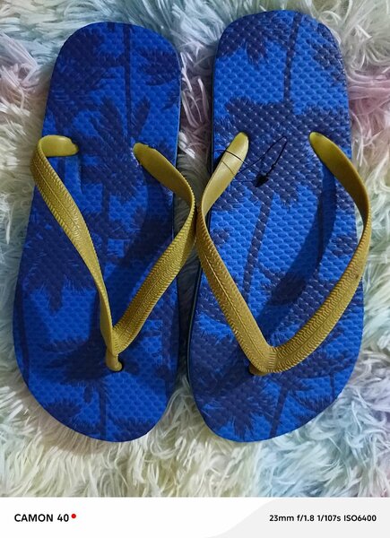 Tongs Palmier Bleu Été