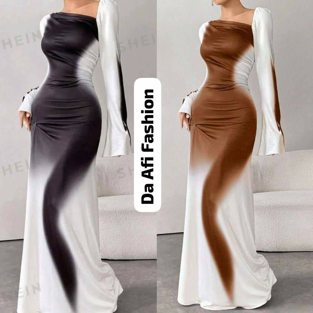 Robe Longue Dégradé Élégante