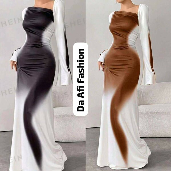 Robe Longue Dégradé Élégante