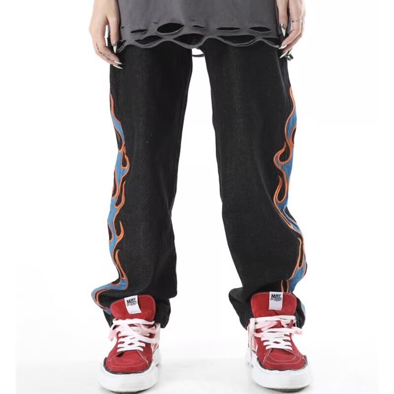 Pantalon unisexe flammes