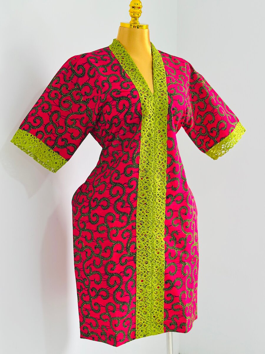 Vibrant Ankara Kimono Dress