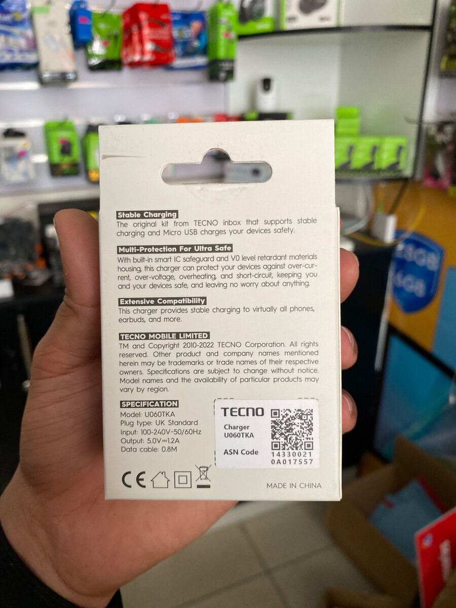 Tecno Orginal Micro Charger (12 Months warrenty)