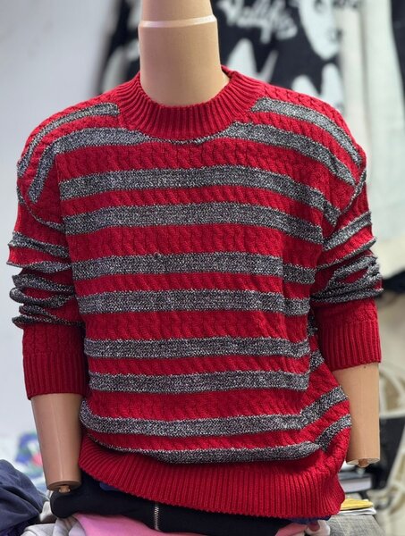 Pull rayé en laine homme