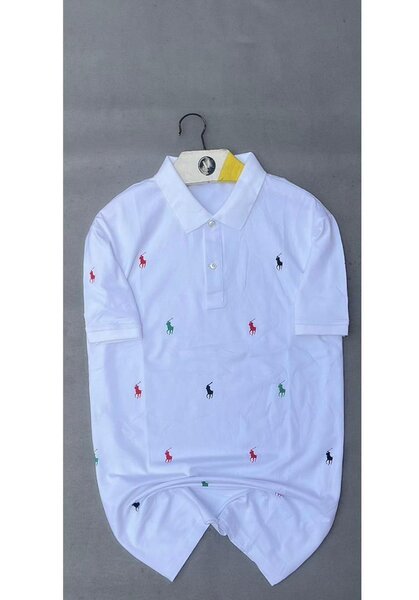 Polo blanc brodé homme