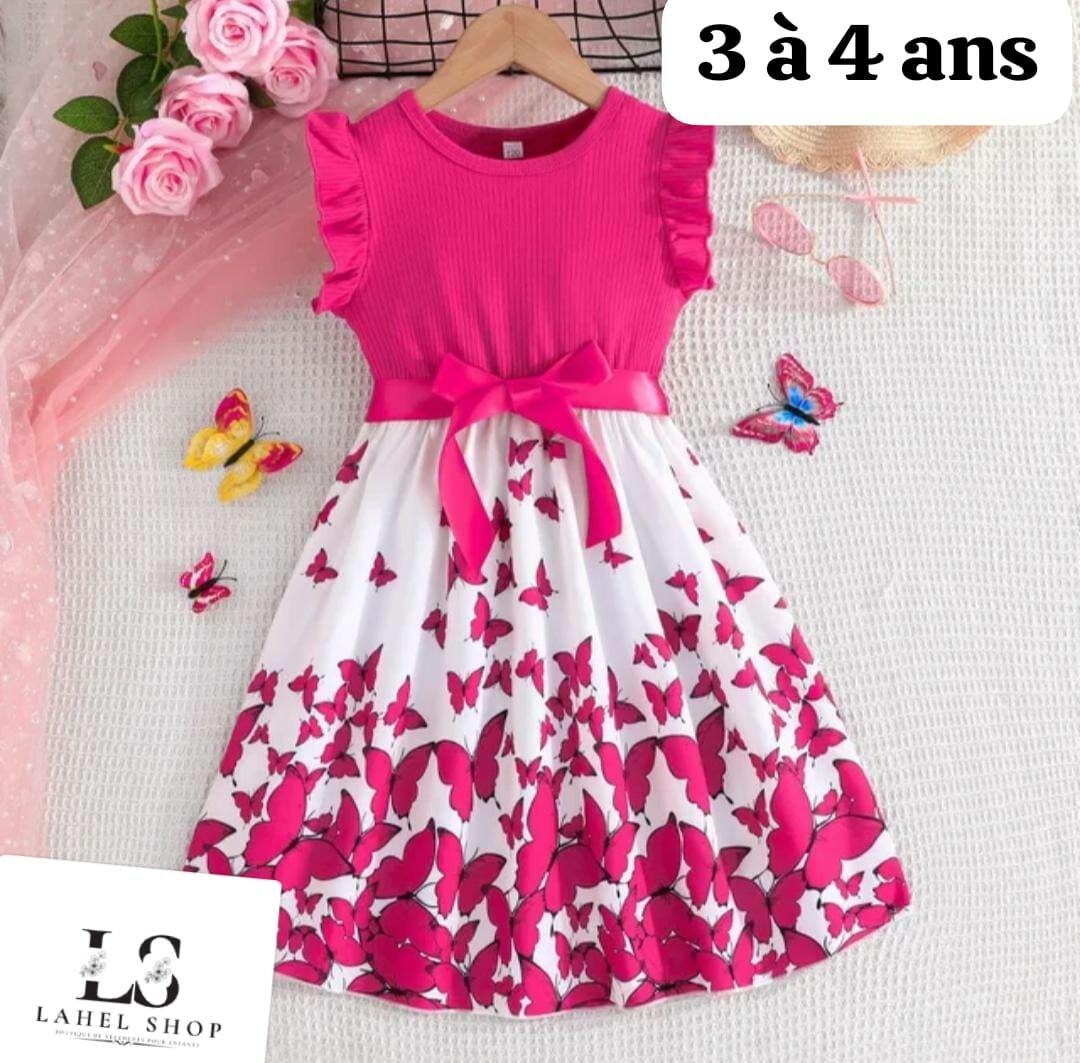 Robe Fille Papillon Été