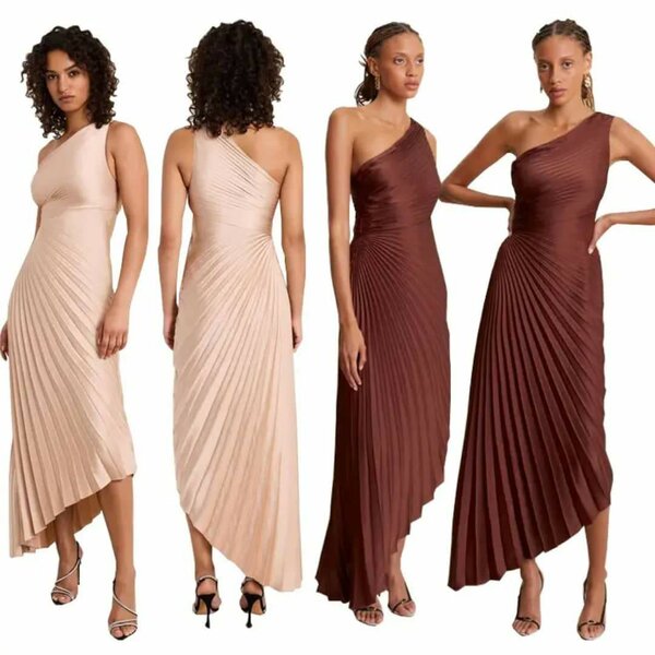 Robe asymétrique plissée élégante