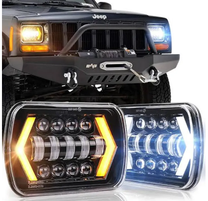 Jeep Square Headlight 5x7 Size In Led