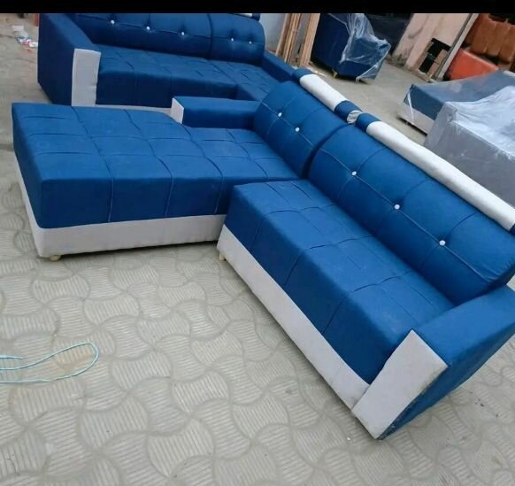 Canapé d'angle bleu moderne