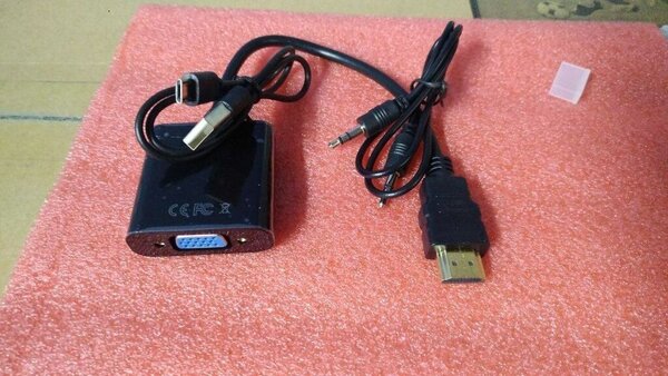 HDMI Port (папа) на VGA (мама) c аудио и кабелем доп.питание