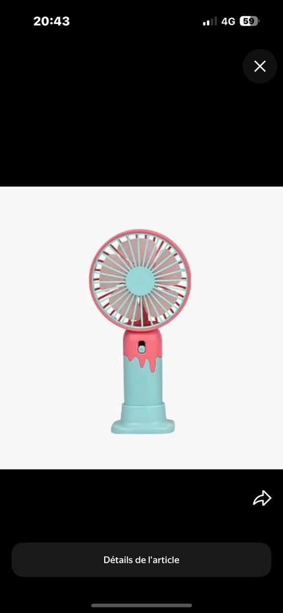 Mini ventilateur portable USB