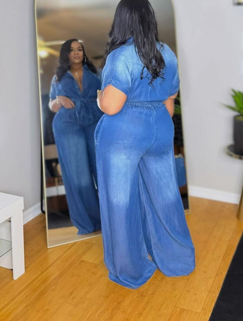 Combinaison en jean élégante femme