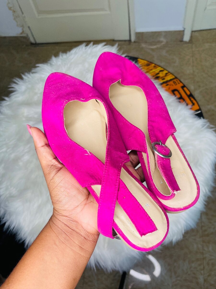 Pink Fling Back Sandals
