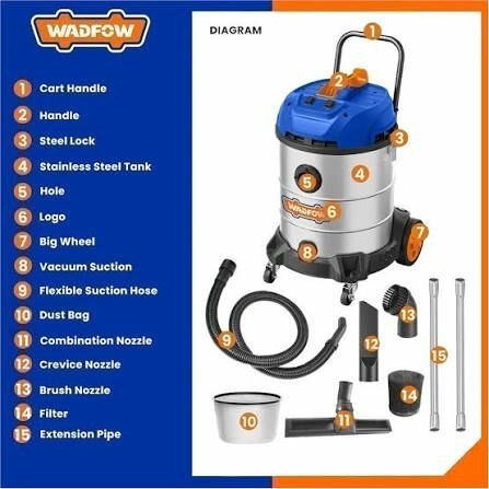 Aspirateur industriel WADFOW 60L