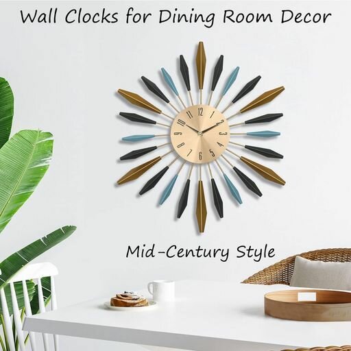 Mid Century Silent Non-Ticking Wall Clock