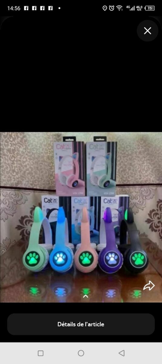 Casque Audio Oreilles de Chat