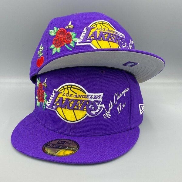 Casquette Lakers brodée violette