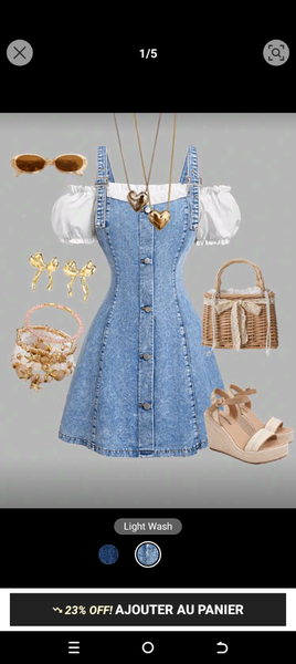 Robe en jean évasée chic