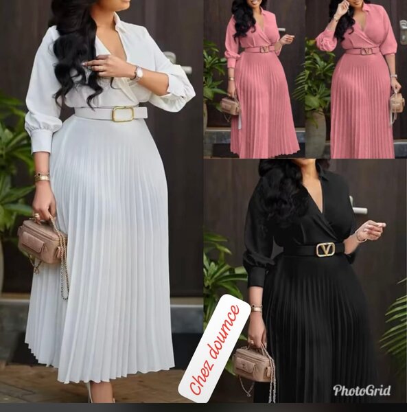 Robe plissée élégante femme