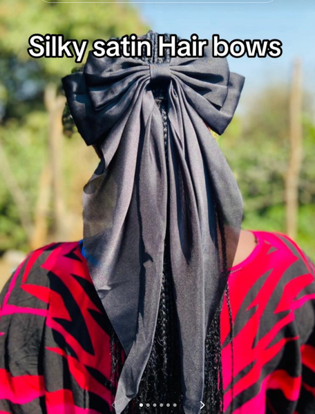 Silky large hair bows