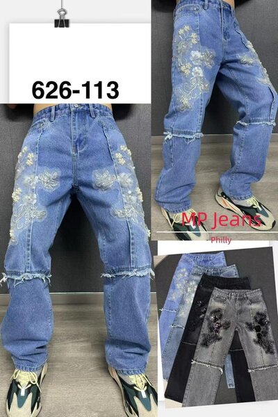 Jeans brodés tendance homme