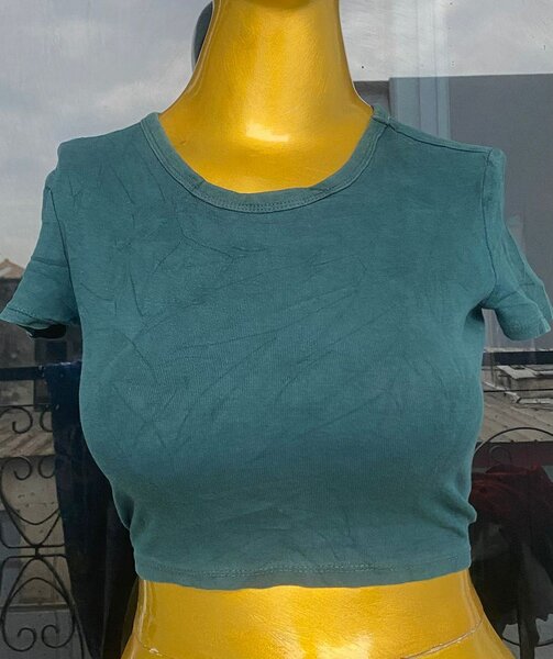 Crop top bleu pour femme