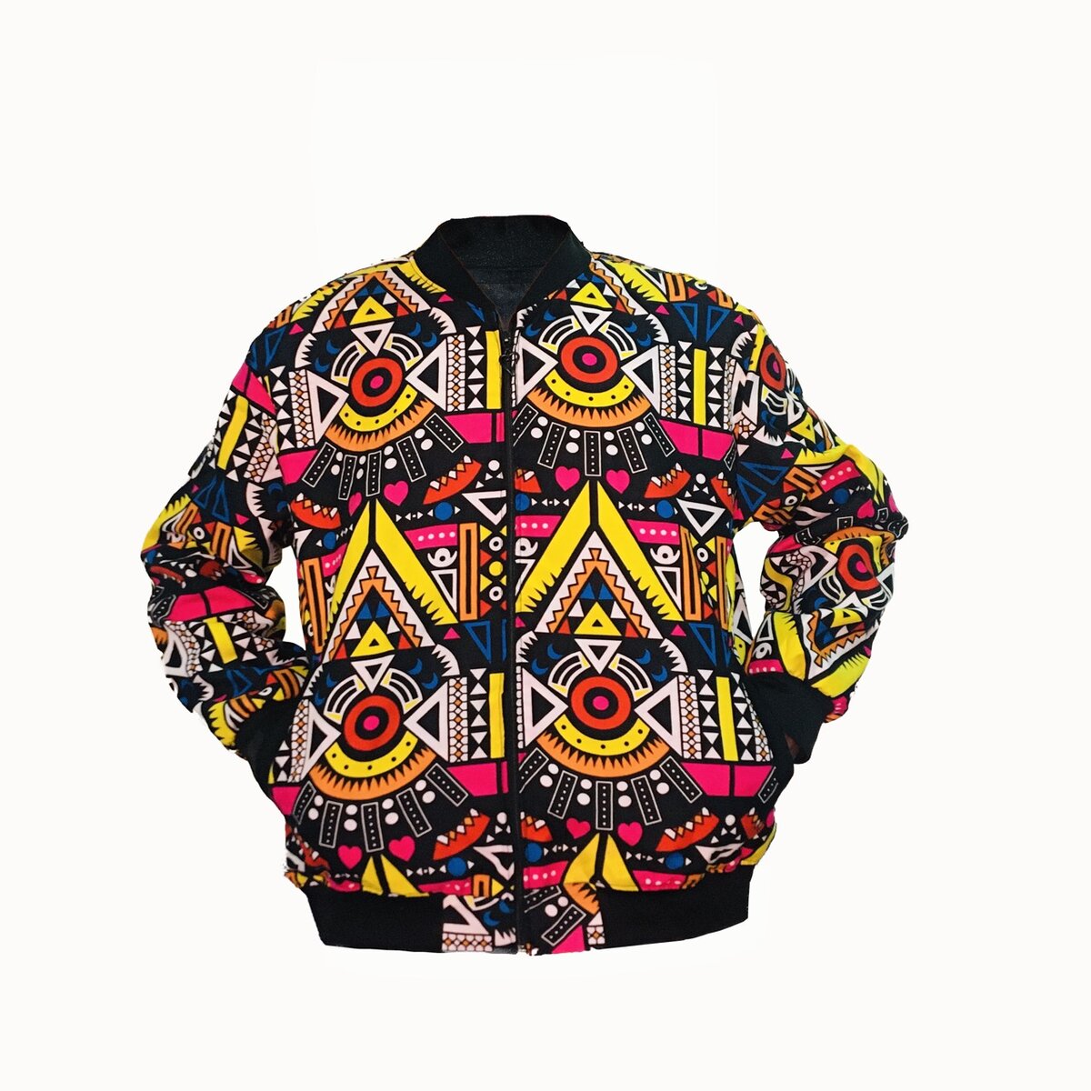 African print bomber jacket