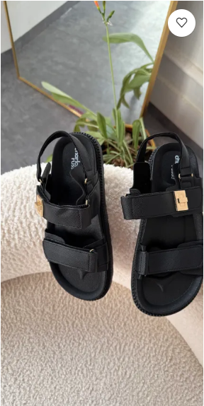 Ayaana Black Strap Sandals