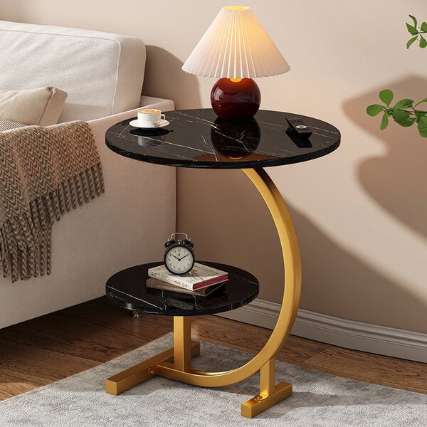 Round sofa side table