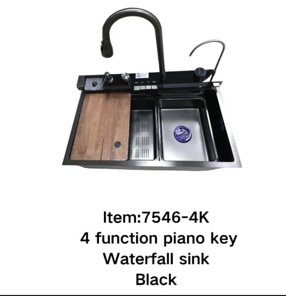 Évier Cascade 4 Fonctions Noir