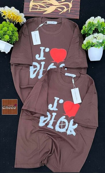 T-shirt couple marron "J'adore"