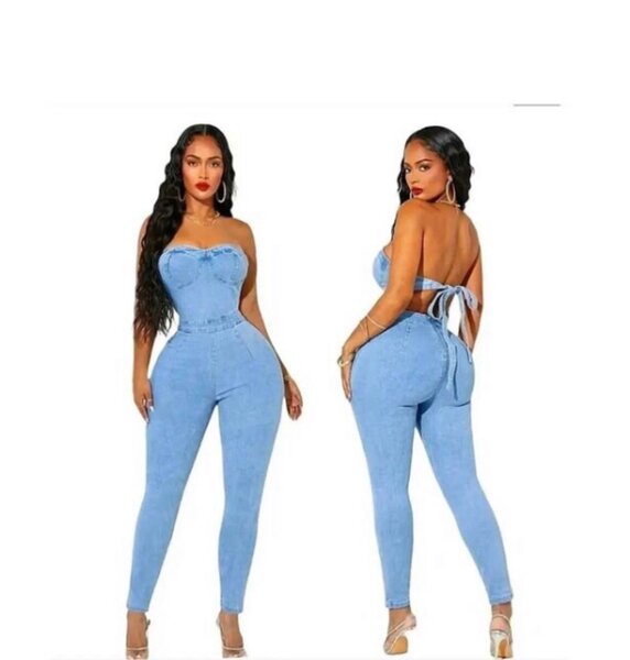 DENIM JEANS JUMPSUIT UK 12 -16