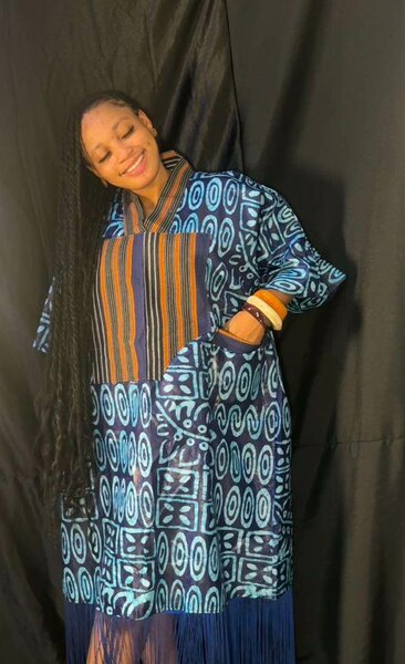 Robe caftan gémétrique
