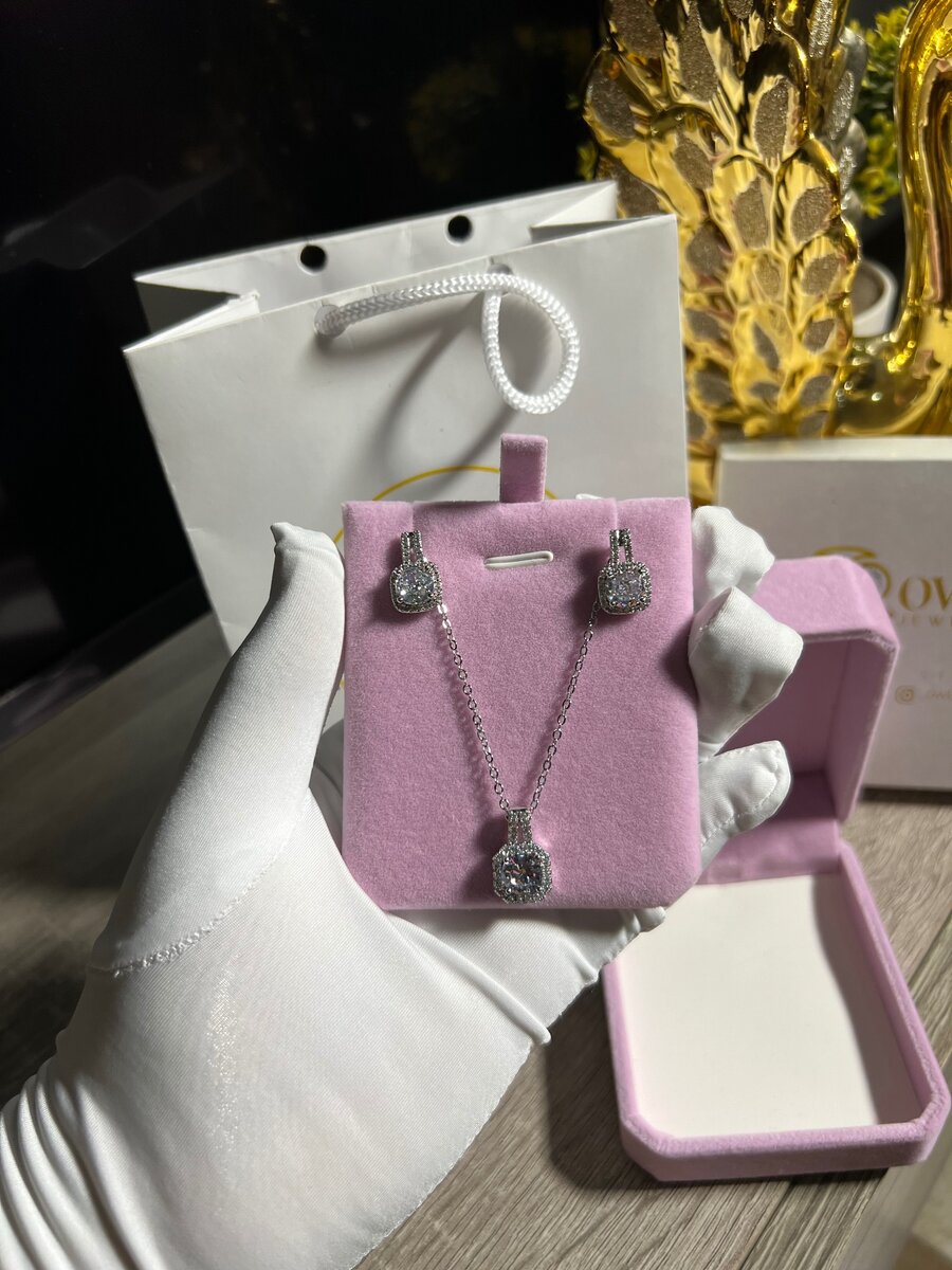 Stainless steel Silver necklace set