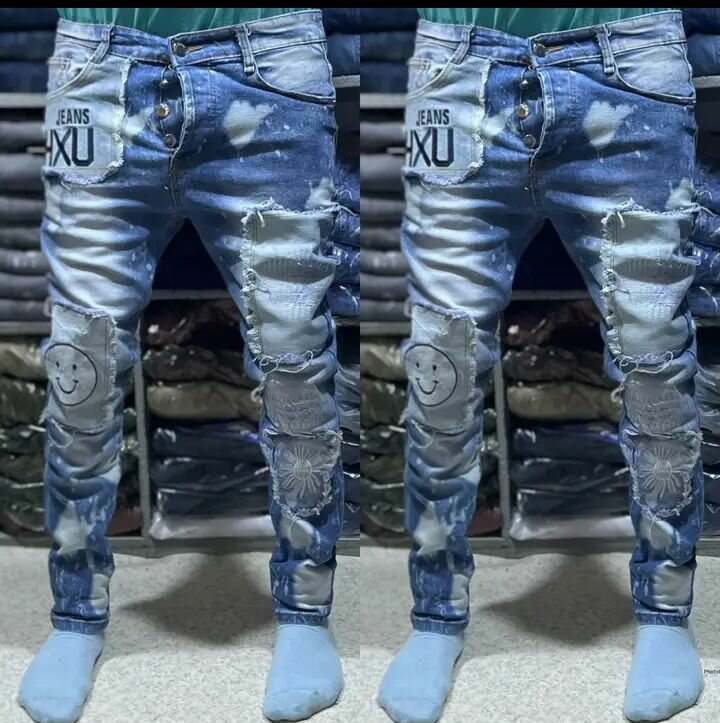 Jeans cargo en denim décontracté