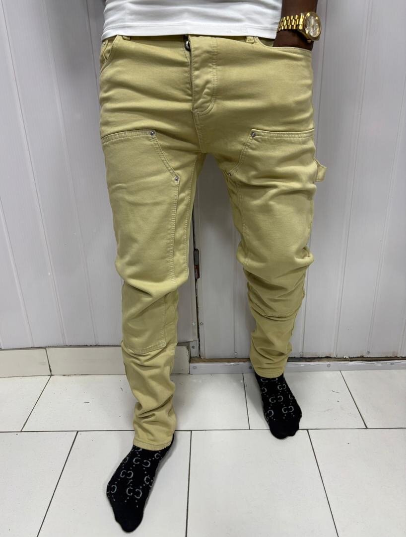 Pantalon cargo beige homme