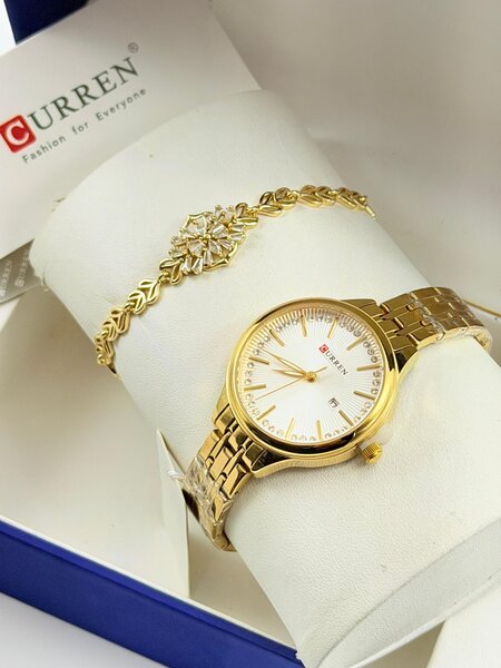 Montre et bracelet dorés Curren