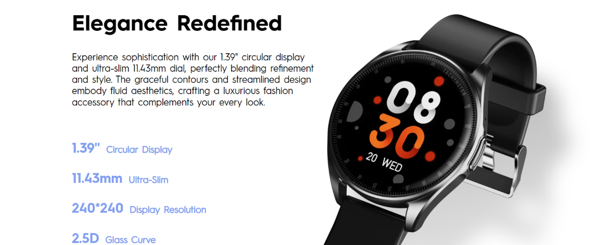 Montre connectée TECNO élégante