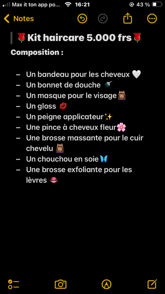 Kit de soins capillaires