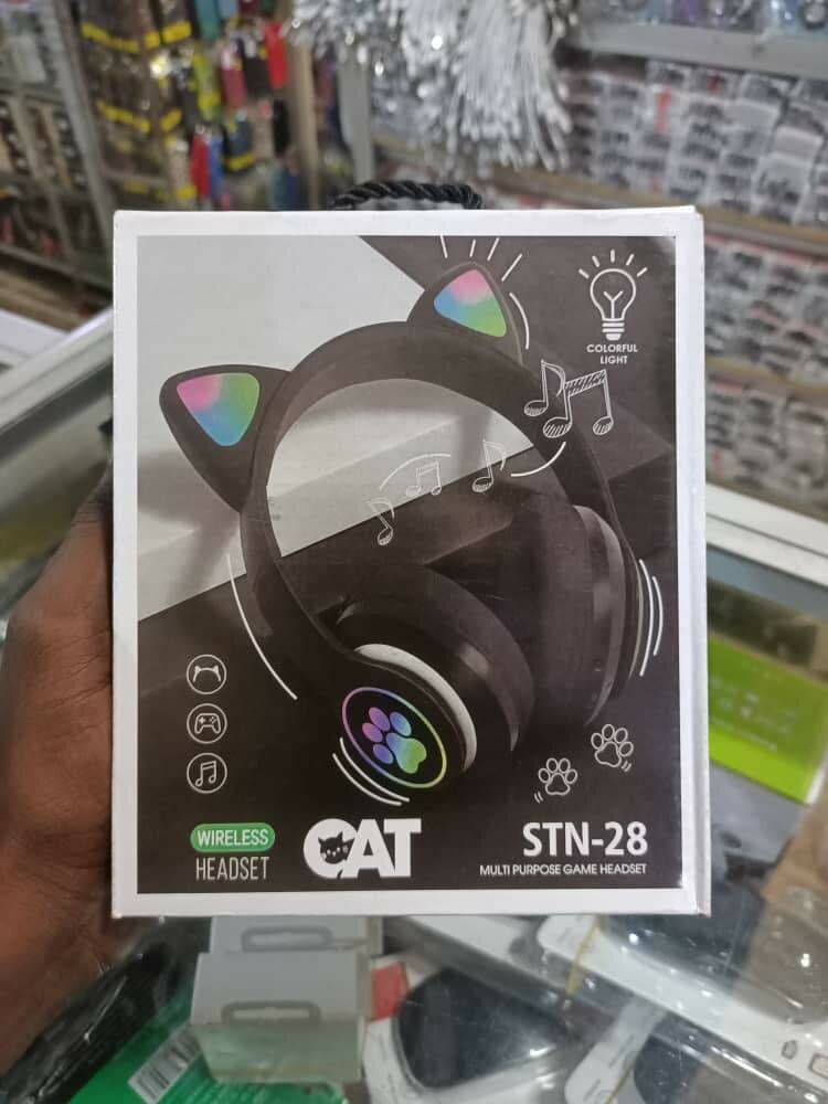 Casque sans fil oreilles chat LED